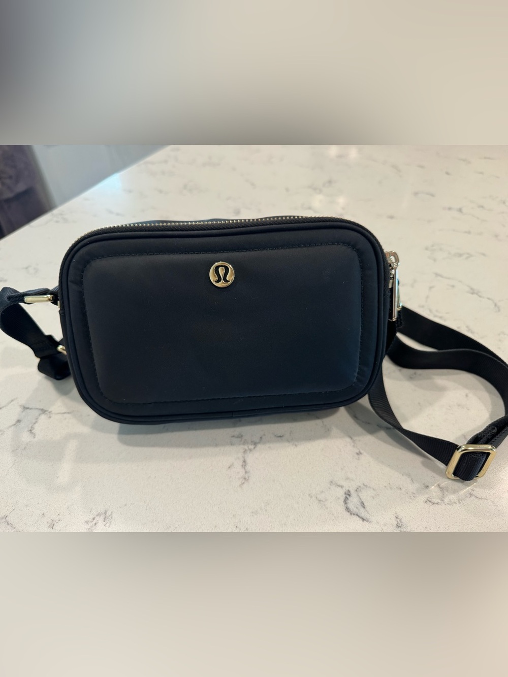 Lululemon Black Crossbody Bag 2L with Gold hardware New w/out tags